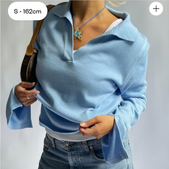 Djerf Avenue Getaway Top Blue - Picture 1 of 4